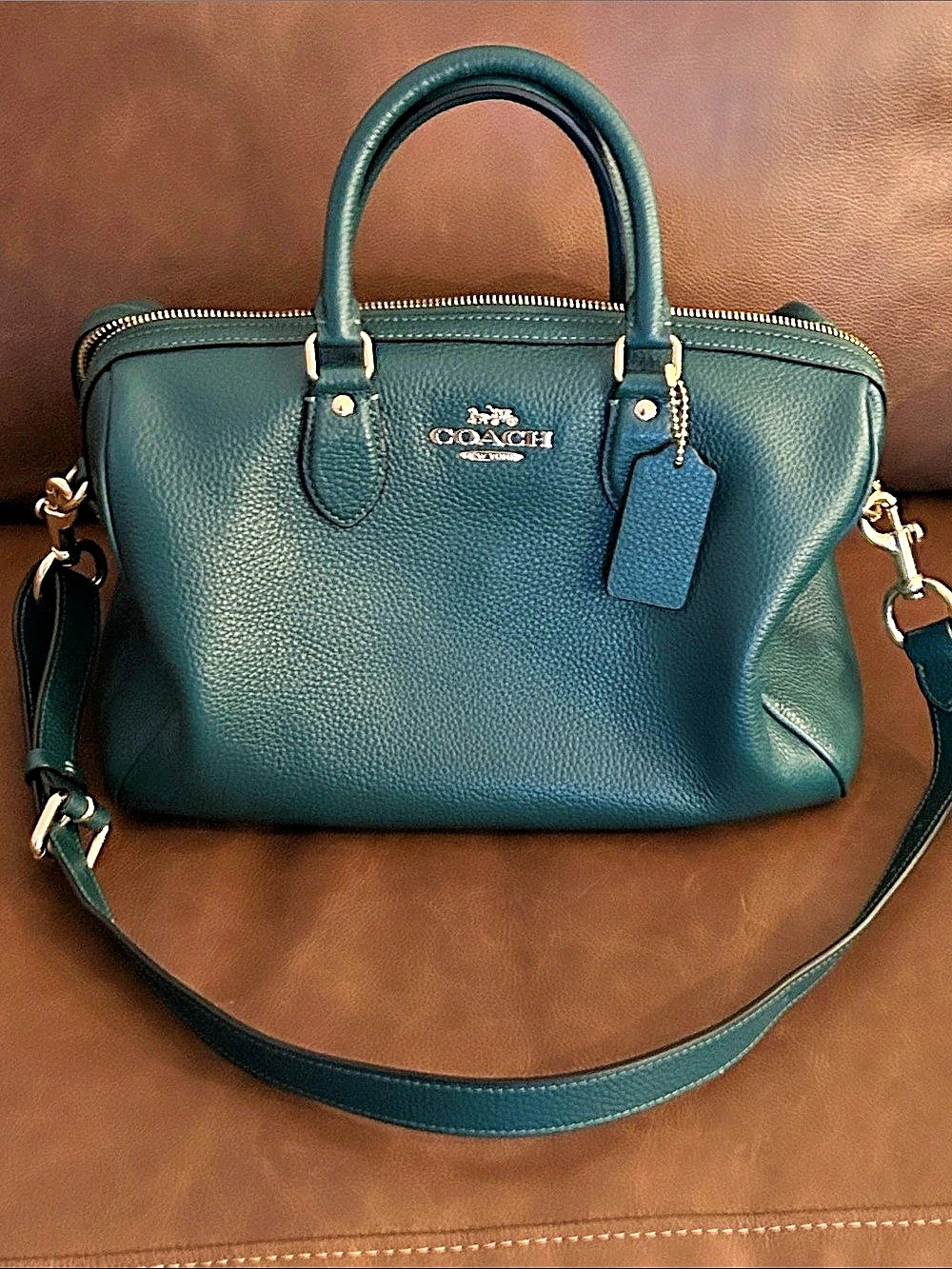 Coach Large Rowan Satchel Emerald Green Satchel